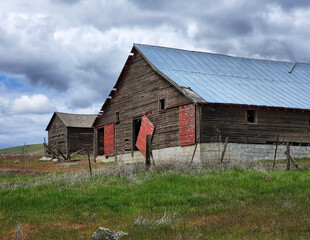 old barn in the field