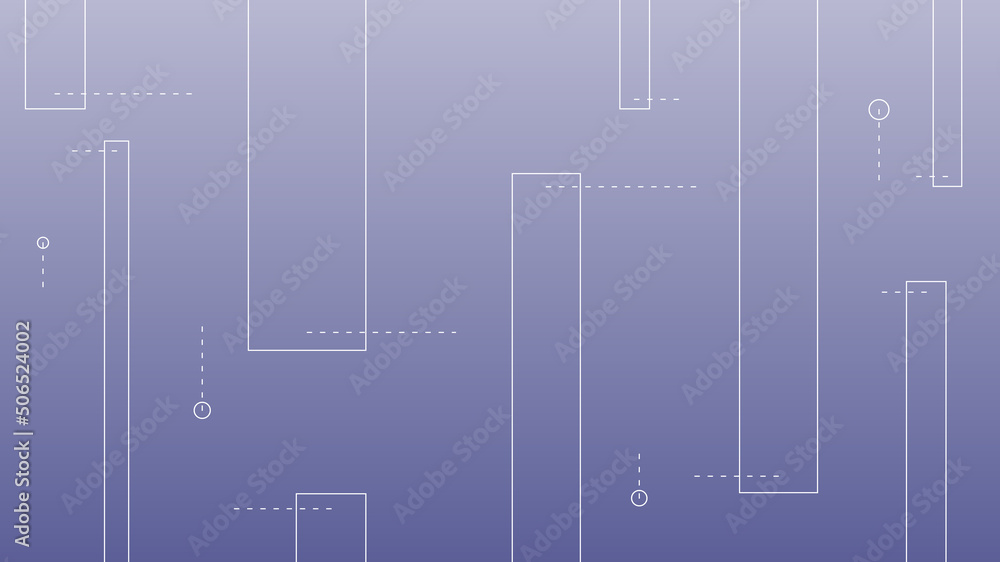 Wall mural modern abstract background with retro memphis elements and gradient light purple color