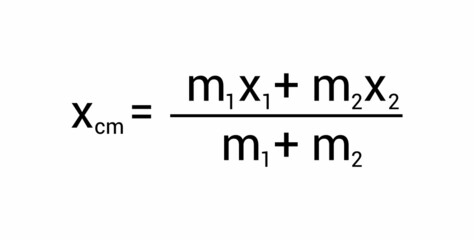 center of mass of two objects formula