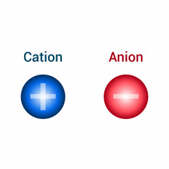 anion and cation symbol vector illustration