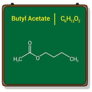 chemical structure of Butyl acetate (C6H12O2)
