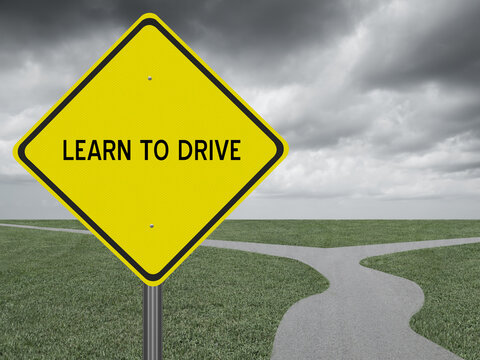 Learn To Drive Sign For Drivers Education.