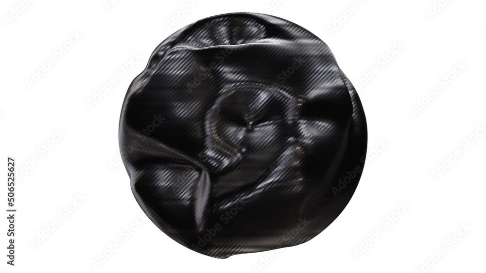 Poster realistic looping 3d animation of the abstract carbon fiber morphing sphere rendered in uhd with alp