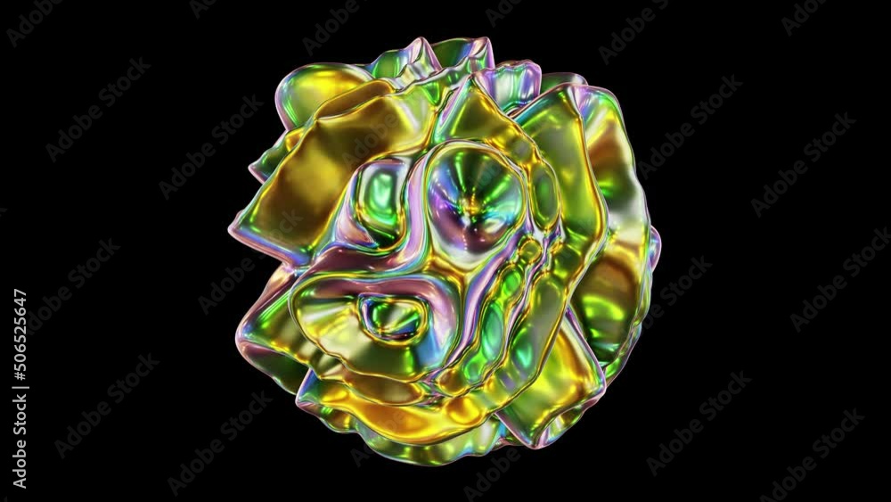 Aufkleber realistic looping 3d animation of the beautiful abstract morphing liquid green glass form rendered i