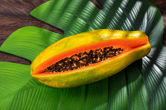Organic ripe fresh papaya - Carica papaya