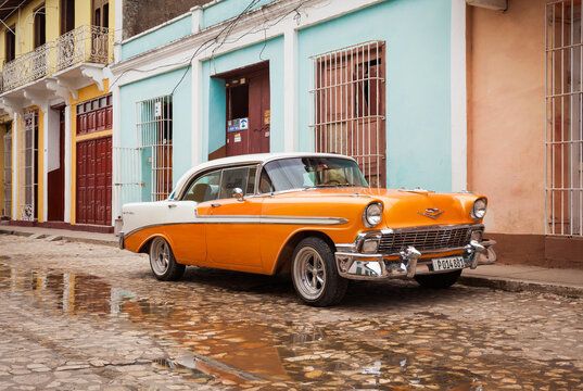 Beautiful classical american car, Trinidad, Cuba
