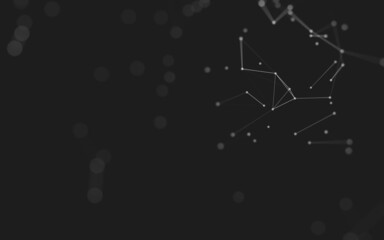 Fototapeta premium Abstract background. Molecules technology with polygonal shapes, connecting dots and lines. Connection structure. Big data visualization.