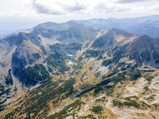 Aerial view of Rila mountain near Musala peak, Bulgaria