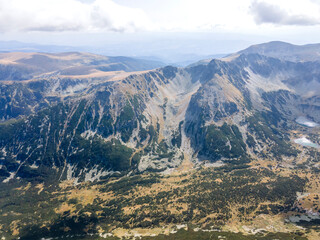 Fototapeta na wymiar Aerial view of Rila mountain near Musala peak, Bulgaria
