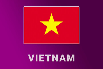 Obraz premium Vietnam flag. VN national banner. Vietnam patriotism symbol and name.