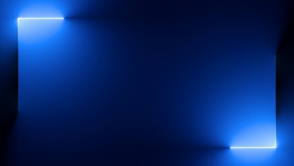 3d render, abstract blue neon background - 506529256