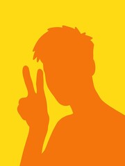 orange and yellow color of man shape background