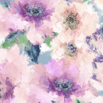 Beautiful oil painting flower illustration