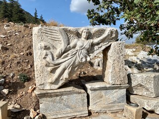 stone cross on the wall