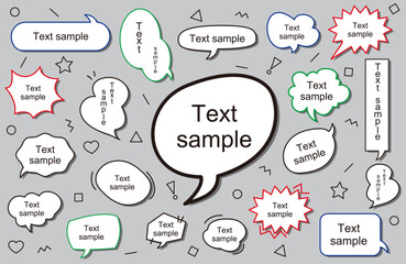 シンプルな吹き出しセット　カラー