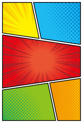 漫画のカラフルなコマ割り背景