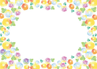 かわいい朝顔の水彩の背景素材