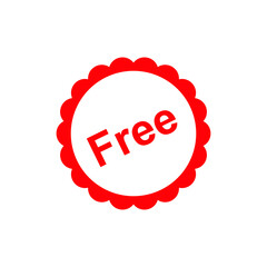 Sign button free icon design isolated on white background