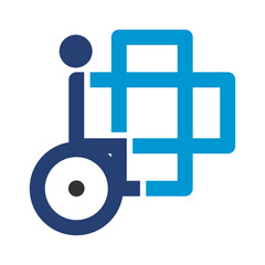 disability medical cross health logo Icon Illustration Brand Identity