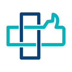 Obraz premium thumb medical cross health logo Icon Illustration Brand Identity