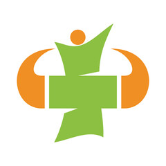people medical Health logo Icon Illustration Brand Identity