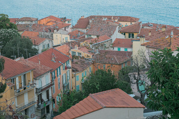Obraz premium Villefranche-sur-mer, Cote d'azur, France. Alleyways and architecture 