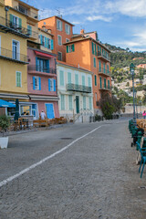 Fototapeta na wymiar Villefranche-sur-mer, Cote d'azur, France. Alleyways and architecture 