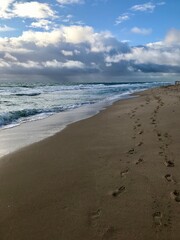 footprints on the sand