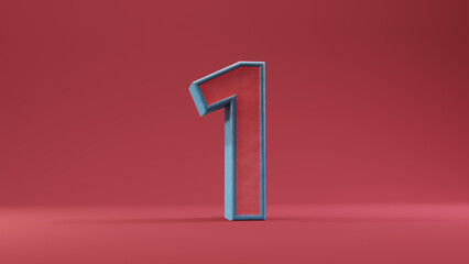 number text red in background red 3d illustration rendering, countdown text number text red color
