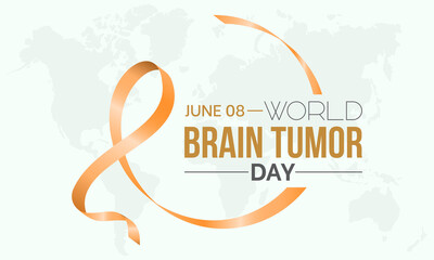World Brain Tumor day. June 8. Annual health awareness concept for banner, poster, card and background design.