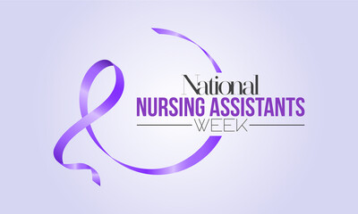 Fototapeta na wymiar National nursing assistants week in every June. Annual nursing importance awareness concept for banner, poster, card and background design.