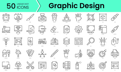 Set of graphic design icons. Line art style icons bundle. vector illustration