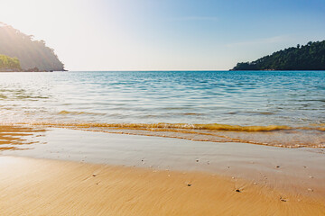 Vivid summer beach of Mu Ko Surin national park in Thailand.