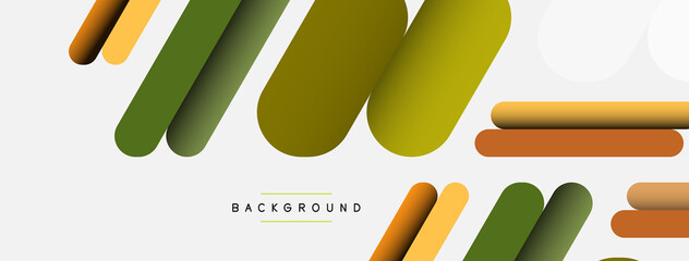 Overlapping round shapes and lines background. Vector illustration for wallpaper banner background or landing page