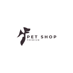 Pet house  veterinary clinic  pet shop  dog cat logo design vector template
