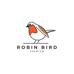 Robin bird logo. pet bird animal design vector icon illustration