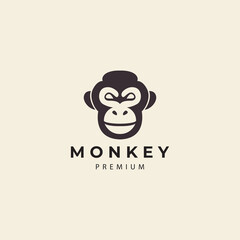 monkey head logo animal design vector icon illustration