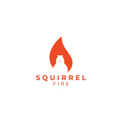 squirrel  squirrel tail  fire logo design vector icon illustration © Reza28 studios.
