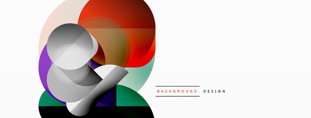 Obraz premium Round triangle shapes lines and circles. Geometric vector illustration for wallpaper banner background or landing page