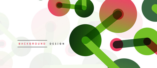 Line points connections geometric abstract background. Circles connected by lines. Trendy techno business template for wallpaper, banner, background or landing