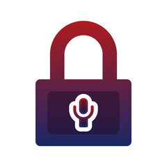 mic lock logo gradient design template icon