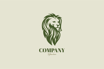classic detail lion face logo