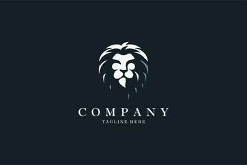 line face lion logo classic on dark background