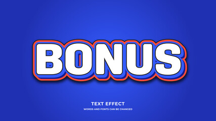 Editable 3D style bonus text effects