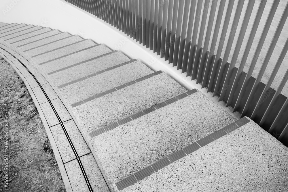 Poster closeup of spiral stairway. building abstract background
