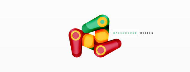 Trendy creative minimalist geometric background. Abstract round shapes composition for wallpaper, banner, background or landing