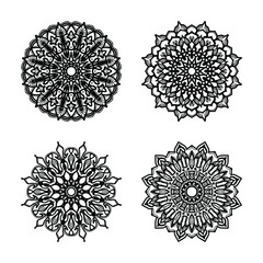 Circular pattern mandala art decoration elements.