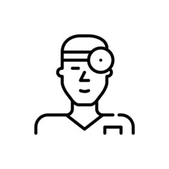 ENT otolaryngologist icon. Healthcare professional. Pixel perfect, editable stroke icon