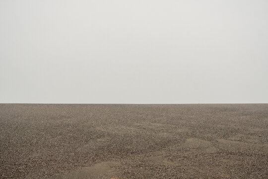 Beach Sand And Foggy Sky Abstract