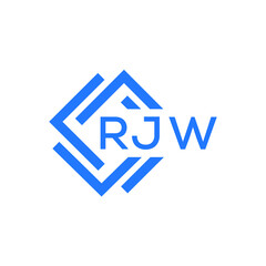 RJW technology letter logo design on white  background. RJW creative initials technology letter logo concept. RJW technology letter design.
